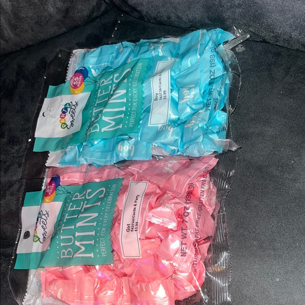Sweet's Butter Mints in Blue and Pink Packaging